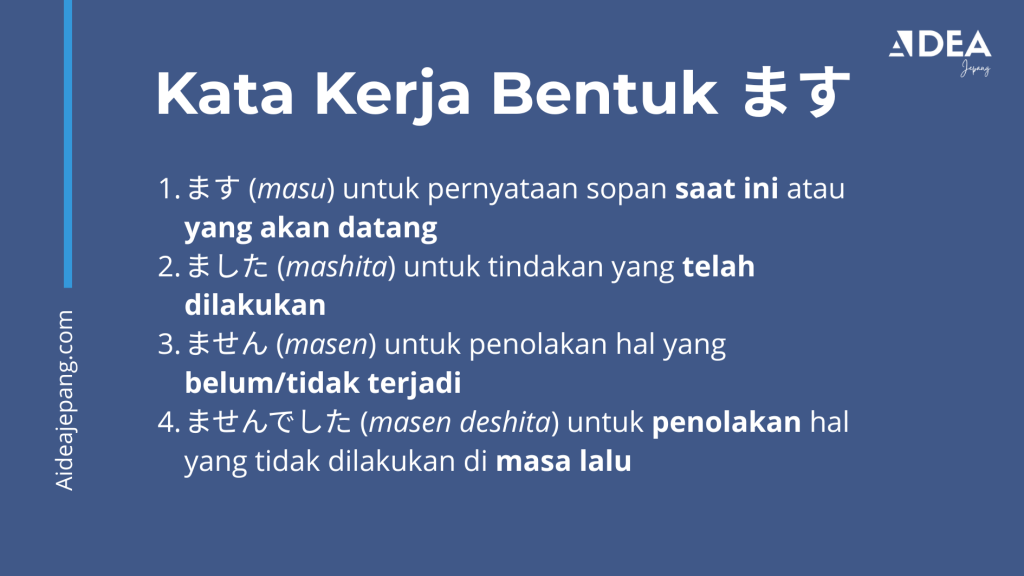 kata kerja bentuk ます
